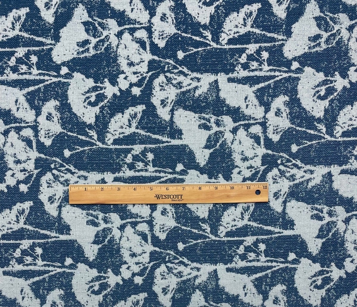 MO出品 SUNBRELLA 145665 SKYLER DENIM BLUE FLORAL OUTDOOR INDOOR FABRIC BY