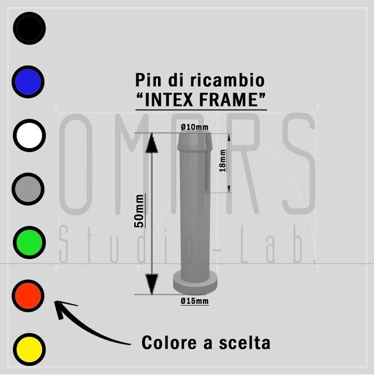 1x Pin di ricambio per piscina piscine Frame rettangolare piccola - Altezza 50mm