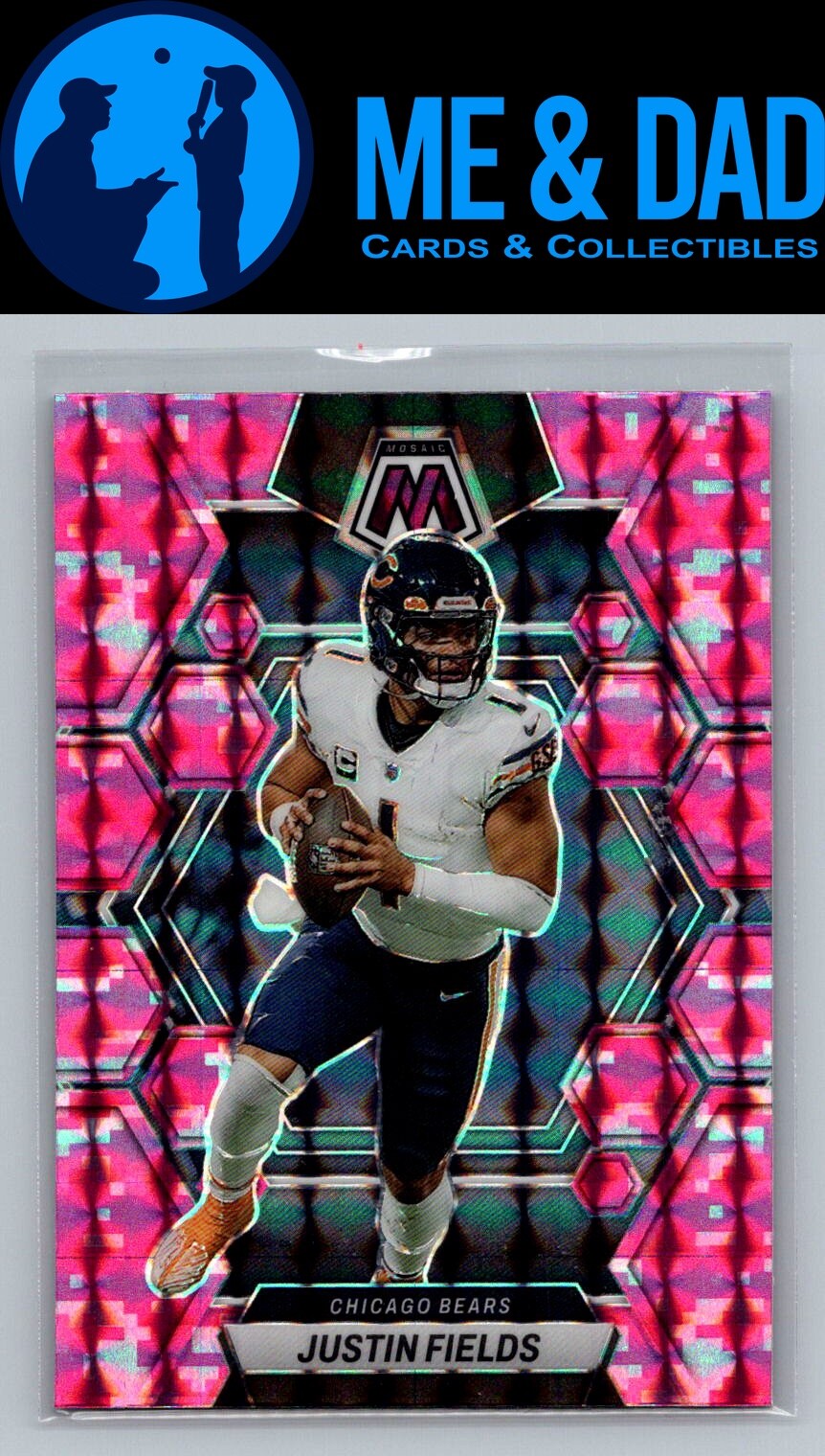 2023 Panini Mosaic #33 Justin Fields Camo Pink Mosaic