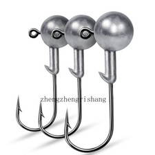 20pcs Unpainted Jig Heads Fishing Hook Crappie Bass Swimbait Lure Round Ball Jig