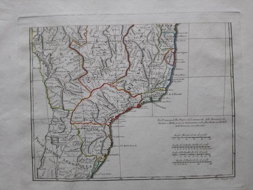 1819 Borghi 2 Mappe Parte Orientale America Meridionale Brasile Brasil Mapa Map - Foto 4 di 4