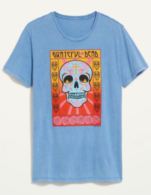 Grateful Dead BLUE Skull T-Shirt Size L