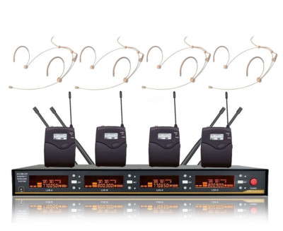 Wireless Microphone System for Live Performances on Stage 4 Wireless Headset mic