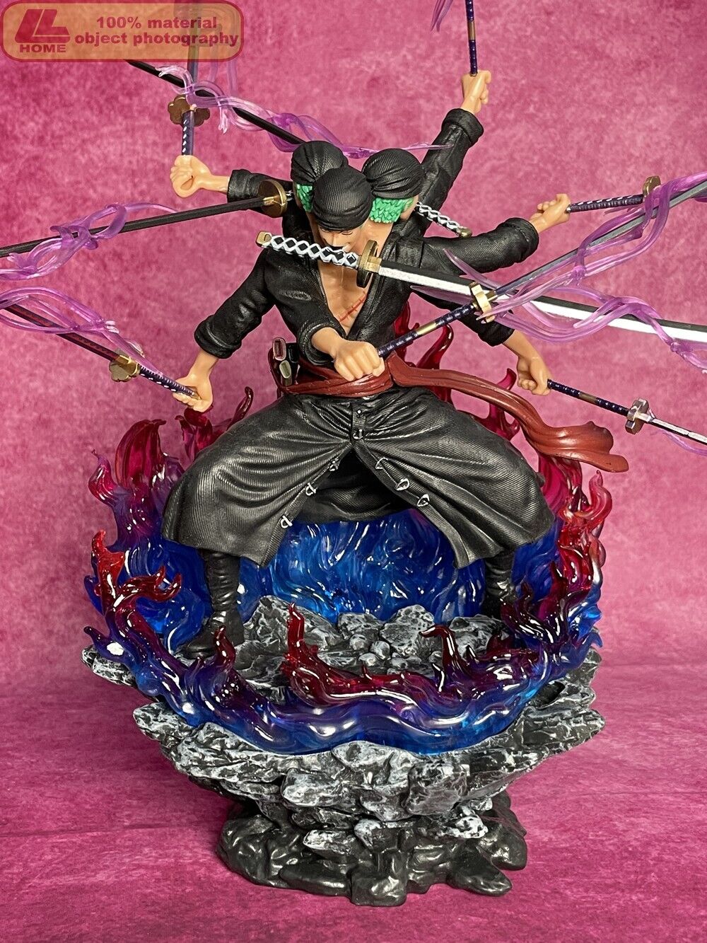 One Piece Roronoa Zoro Figure Enma Haki Ashura Zoro Figurine 9 Swords 3  Heads