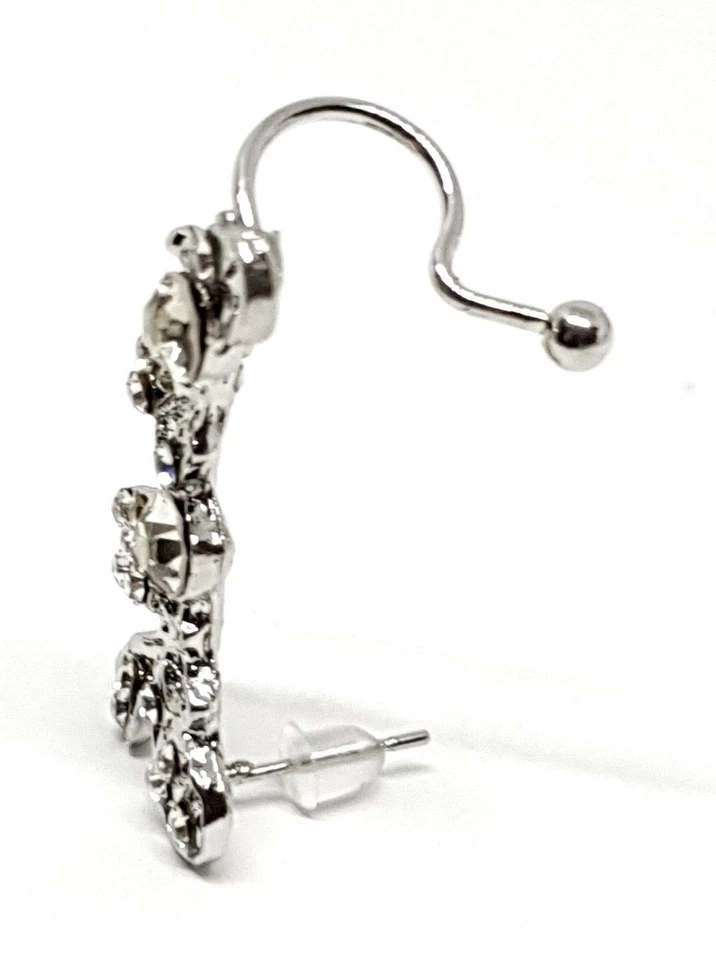 Ear Cuff Kristall CZ Edelstein Clip On & Ohrstecker Twee Feenkern Schmuck - Bild 4 von 4