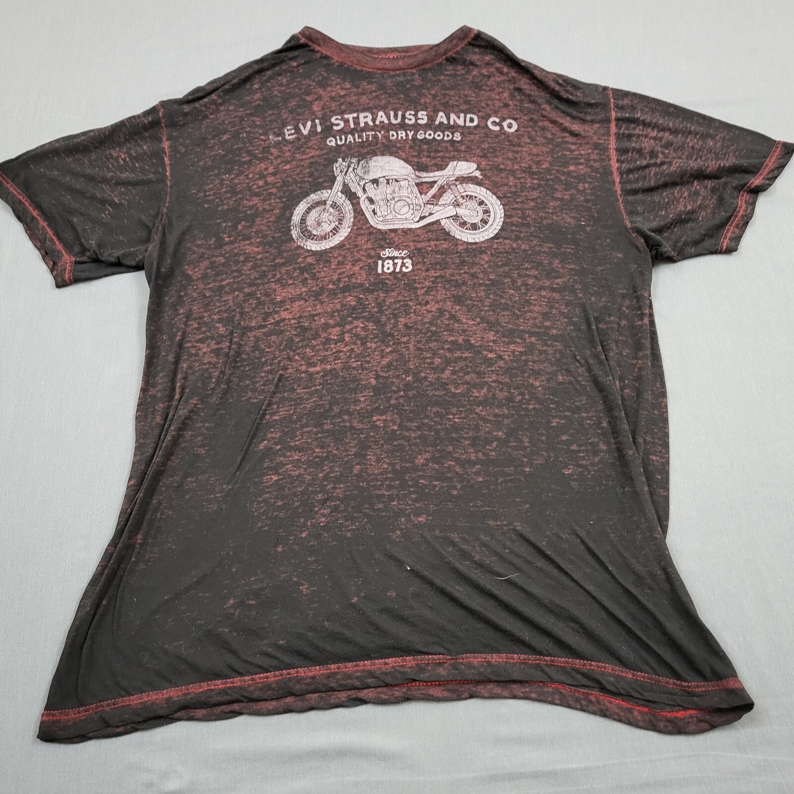 Levi Strauss Shirt Mens SIZE XL Short Sleeve Motorcycle Knit Pullover Red *