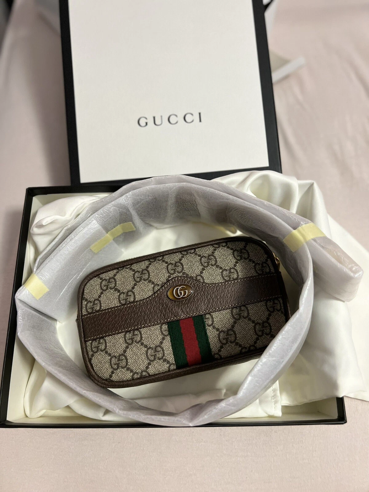 Neuf avec étiquettes sac ceinture Gucci GG Supreme Monogramme Ophidia pochette étui iPhone taille 85