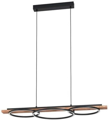 Eglo 99624 LED Boyal 3 Kreise Pendelleuchte Holz vintage dimmbar EEK:E (Sp. A-G)