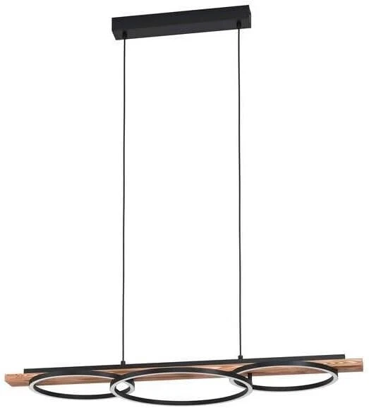 Eglo 99624 LED Boyal 3 Kreise Pendelleuchte Holz vintage dimmbar EEK:E (SpekA-G)