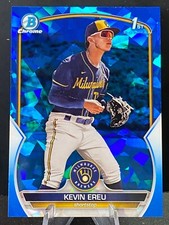 KEVIN EREU 1ST BOWMAN SAPPHIRE REFRACTOR 2023 BOWMAN BREWERS