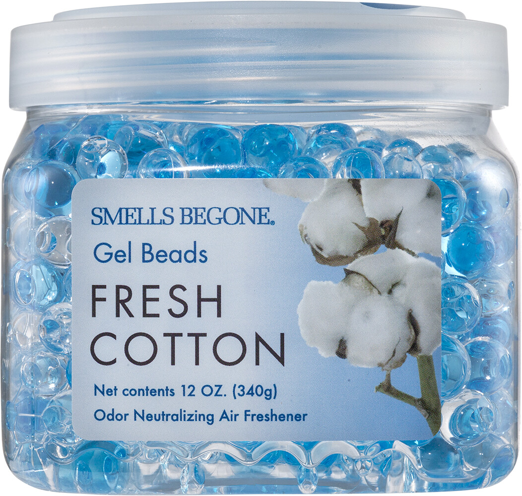 SMELLS BEGONE Odor Eliminator Gel Beads 12 Ounce Fresh Cotton