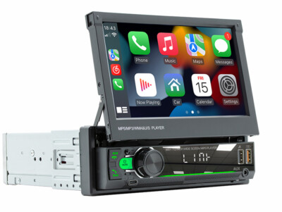 7  1 DIN Flip Autoradio CarPlay Touchscreen Bluetooth USB MP5 Player Mirror Link