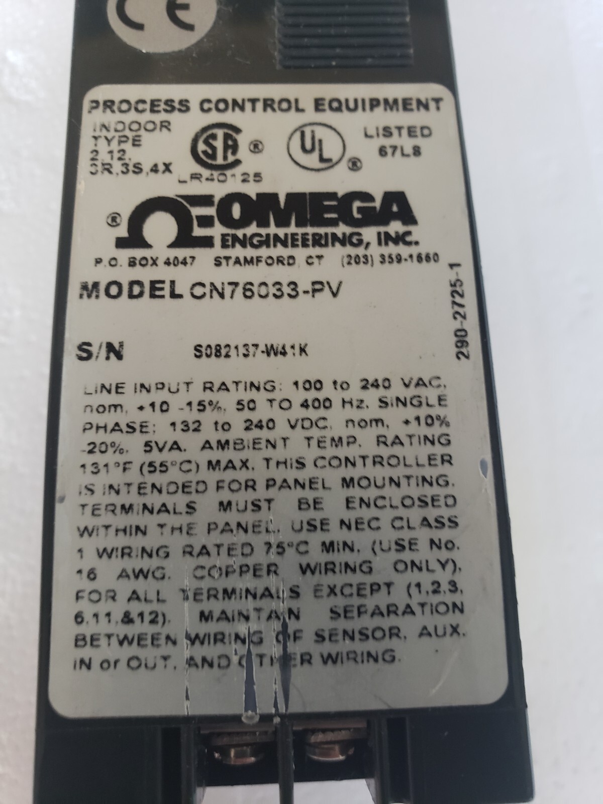 Omega CN76000 Process Control Equipment Temperature Controller With