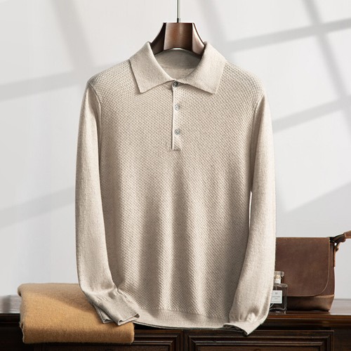Men Cashmere Sweater Autumn Solid Color Korean Casual Tops Warm Business Sweater - Picture 4 of 20