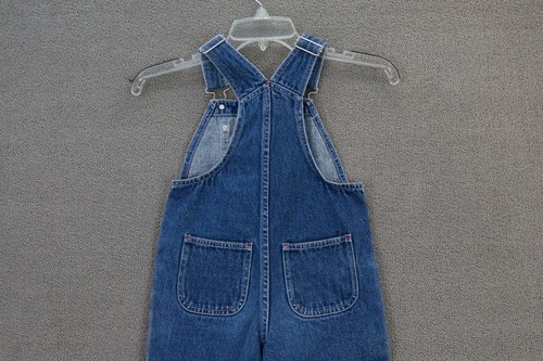 VINTAGE Tommy Hilfiger Blue Jean Denim Bib Overalls Child Kid Size 5 Logo Stars - Picture 6 of 8