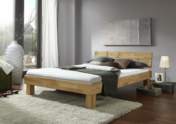 Futonbett Schlafzimmer Bett Wildeiche Massiv Holz GeöLt Jenny 180 X 200 Cm-image