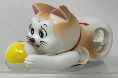 Vtg Wind Up Tumbling Kitten Cat Toy No. 351 Jimson Hong Kong Plastic Working