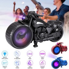 Portable Motorcycle Bluetooth Speaker TWS Stereo FM Radio USB LED Party Lights