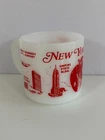 Vintage Federal Milk Glass Mug New York City Souvenir Red White