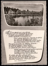 Argental / Hunsrück: Haus am Waldsee, poem by Eichendorf, SST ST. GOAR 1962