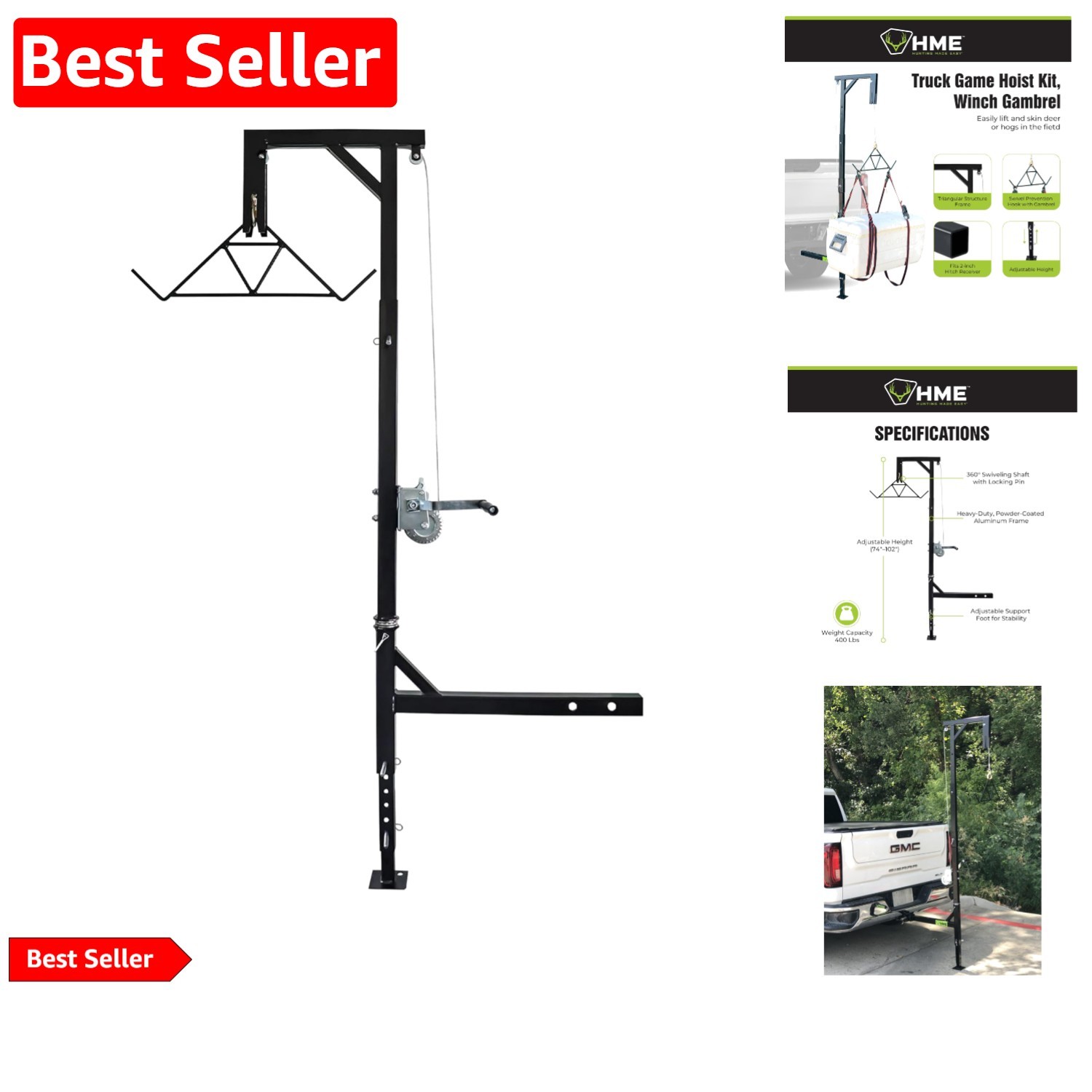 Ultimate Game Hoist Kit - 400 lb Capacity, Adjustable Height and Sturdy Design