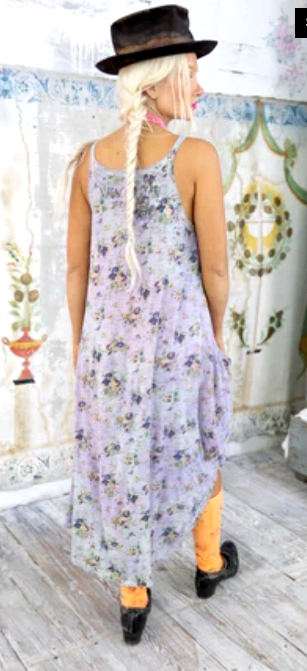 NWT Magnolia Pearl Lana Tank Maxi Cotton Jersey Dress Pressed Flowers 💐Sold Out