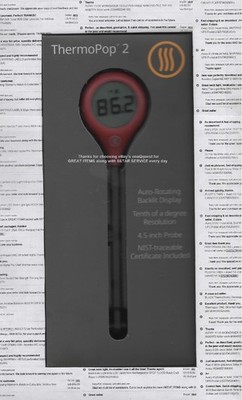 ThermoPop 2 Digital Pro Thermometer Fast Accurate 4.5'' probe Grill BBQ Bake Cook