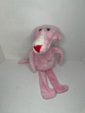 Vintage Pink Panther Plush Stuffed Animal with Red Heart Nose