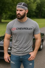 NWT VTG 90s Gray Chevy Chevrolet Durag Head Wrap Biker Sweatband Skull Cap NOS