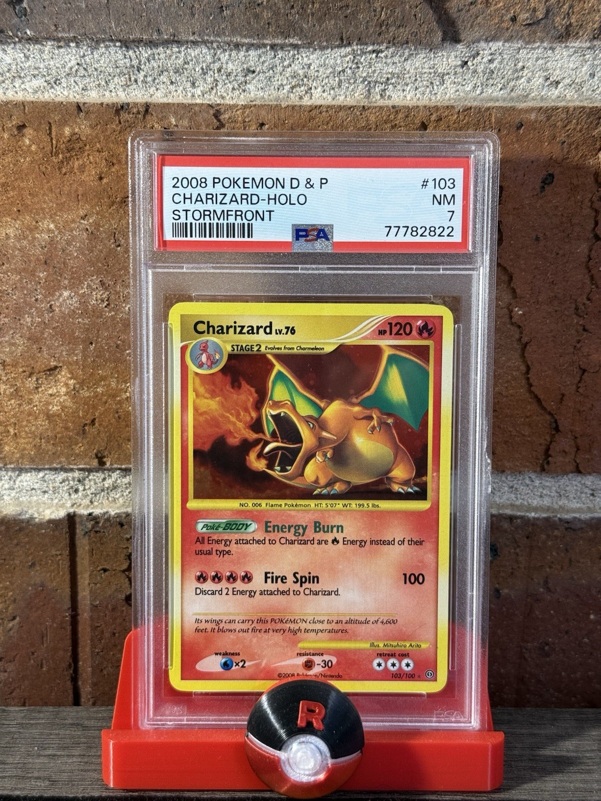 Pokemon 2008 Charizard #103 Holo Stormfront PSA 7