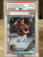 2019 Bowman Draft - Chrome Draft Pick Autographs Gunnar Henderson /499