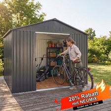 Capanno per attrezzi metallo XXXL capanno per attrezzi capanna da giardino tetto a capanna porta scorrevole 249x312