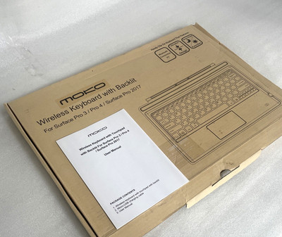 MoKo Kabellose Tastatur mit Hintergrundbeleuchtung & Touchpad für Surface Pro 3 / Pro 4
