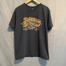 2012 Sturgis Motorcycle Rally T-Shirt Large Hot Leathers Biker Tee Black