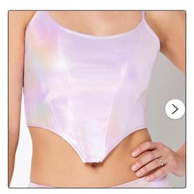 Body Rave Women's Pink Purple Iridescent Corset SZ S Mermaidcore