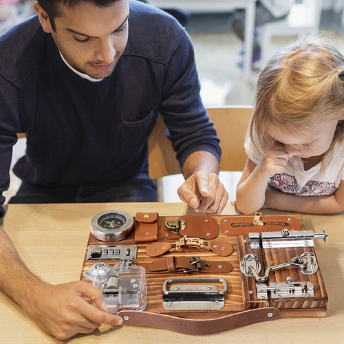 Montessori Beschäftigungsbrett für Kleinkinder Sensorische Aktivitätsbrett - Bild 5 von 6
