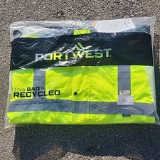 Portwest US466 Mens Waterproof Hi Vis Traffic Jacket Reflective Safety Coat Sz M