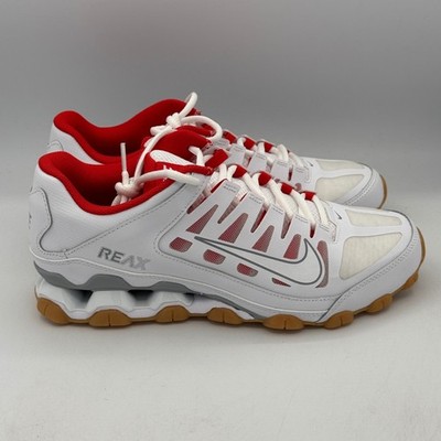 Nike Reax 8 TR Shoes Mens 9.5 White Wolf Grey University Red Training 621716 103