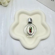 Glass Holy Water Bottles Enamel Colorful Christian Virgin Sculpture Bottle