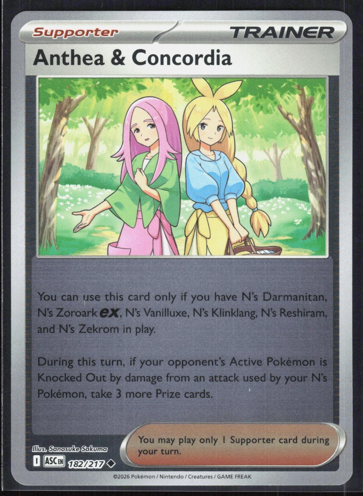 Anthea & Concordia 182/217 2026 Uncommon Ascended Heroes Pokemon Reverse Holo