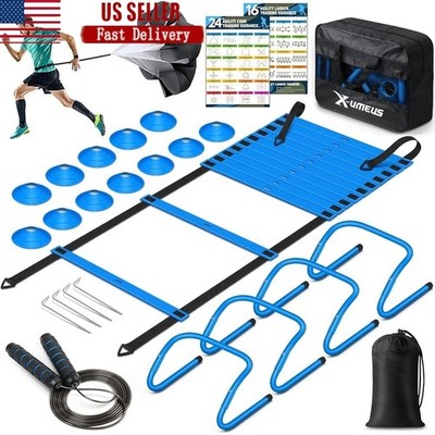 Speed Agility Training Set Ladder Hurdles Cones Jump Rope Soccer Fitness New