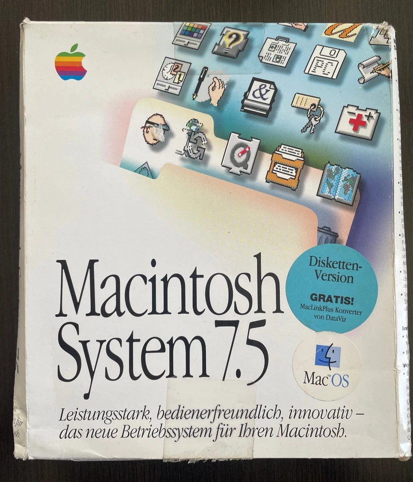 Apple Macintosh System 7.5 Floppy Disk Set W/ Box M2920D/A - Vintage 1994