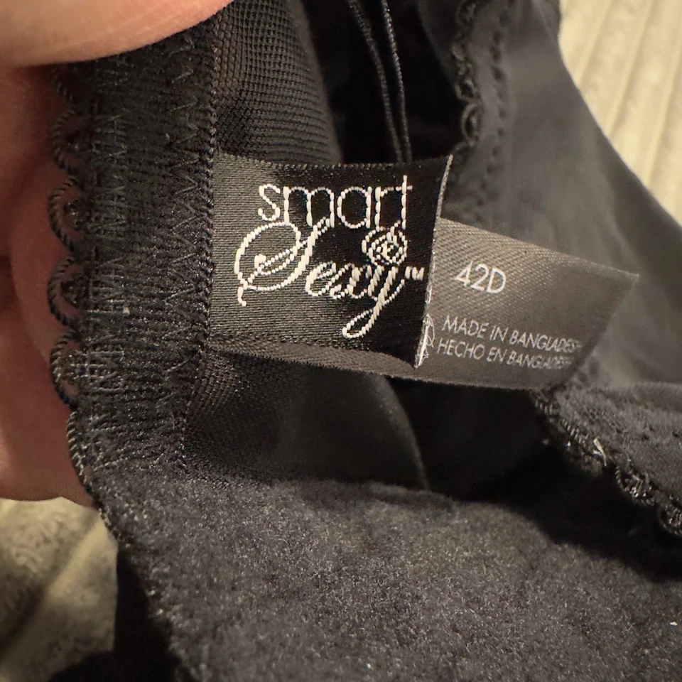 Inteligente y Sexy Corsé Bustier Mujer 42D Negro Transparente Nylon Lencería Deshuesado Acolchado Foto 4 de 4