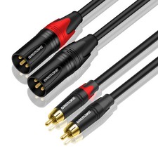 XLR to RCA Audio Patch Cable 3 Feet, Dual XLR to Dual RCA Stereo Audio Interc...