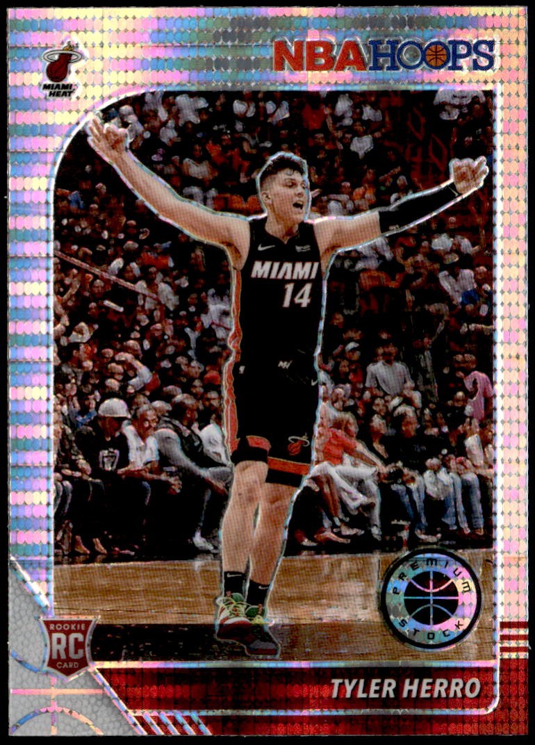 2019-20 Hoops Premium Stock #210 Tyler Herro Prizms Silver Rookie E1