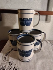 4 Louisville Stoneware "THE WELLS GROUP"Coffee Mugs EXCELLENT CONDITION