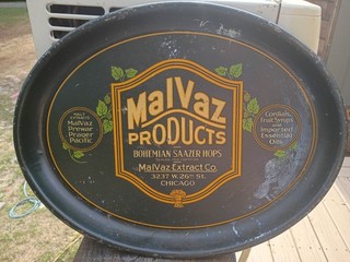 Early 1900s Pre Pro Chicago IL Beer Tray MALVAZ BOHEMIAN HOPS 3237 W 26th St