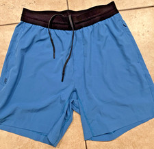 Rhone Shorts Mens Medium Blue Unlined 7" Mako Tech Training Gym Workout Running