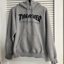 Felpa con cappuccio uomo Thrasher Magazine piccola grigia pullover skateboard skater
