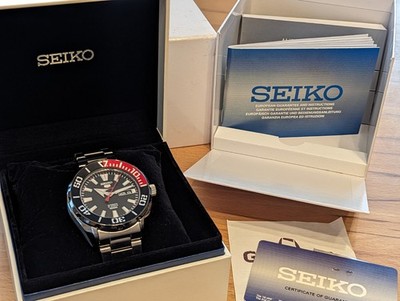 Seiko 5 Sports 4R36-06S0 Pepsi Automatic Herren Armbanduhr mit Glasboden